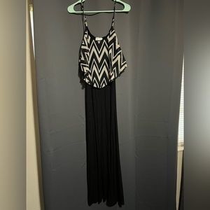 Black Maxi with Chevron print  size small